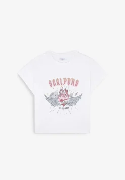 Scalpers T-Shirts And Tops<Print T-Shirt With Strass Detail