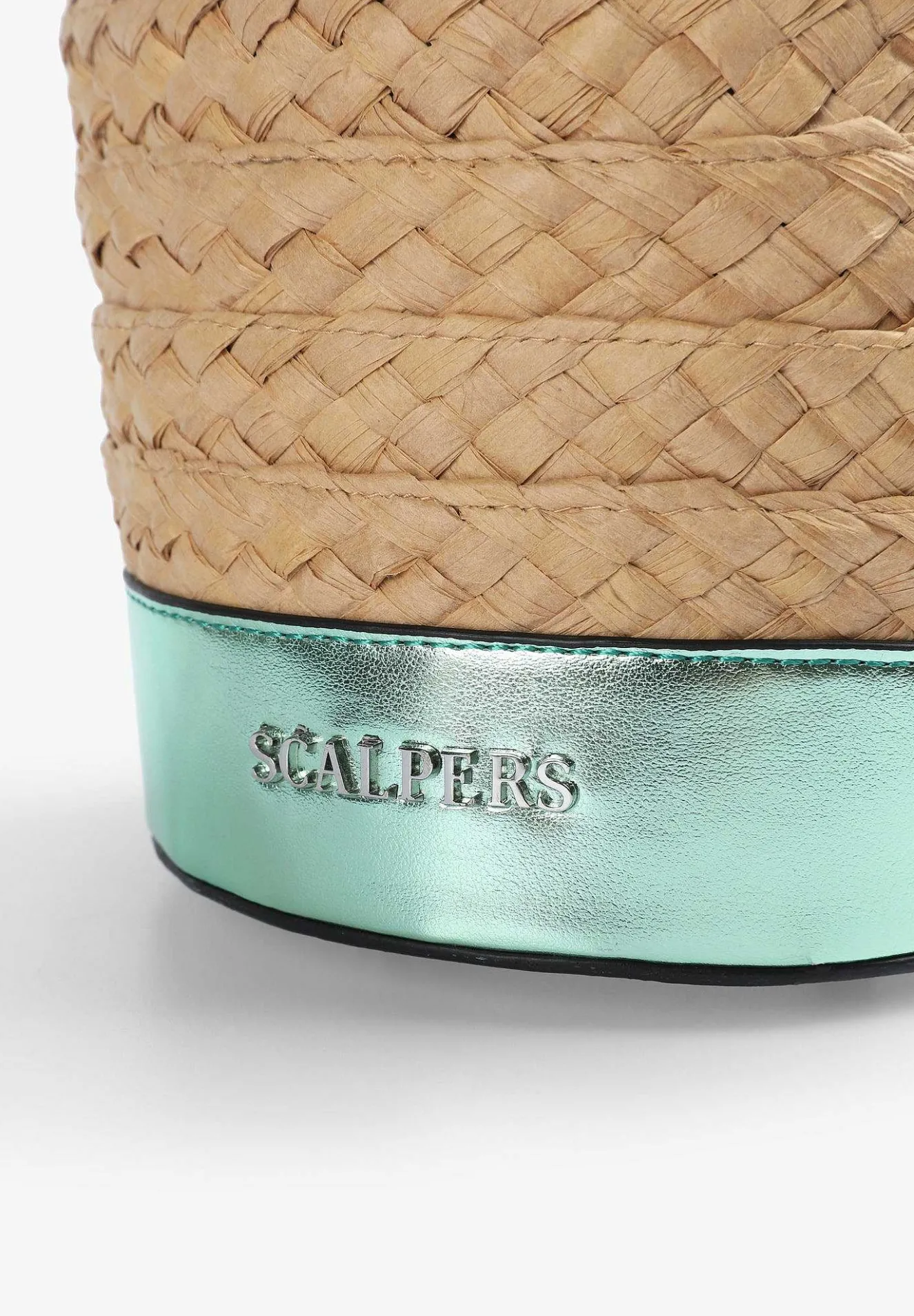 Scalpers Fur<Raffia Bucket Bag With Metallic Detail