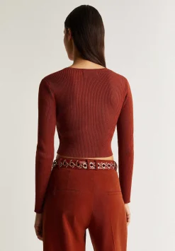 Scalpers Sweaters And Cardigans<Ribbed Knit Cropped Top