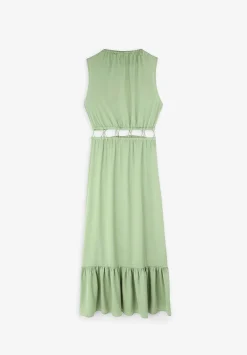 Scalpers Dresses<Satin Midi Dress With Opening Waist