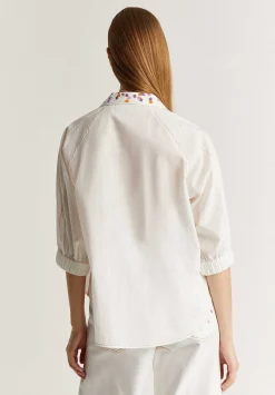 Scalpers Shirts<Shirt With Embroidered Detail And Square Design