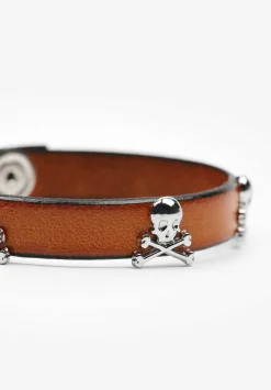 Scalpers Imitation Jewelry<Skull Leather Bracelet