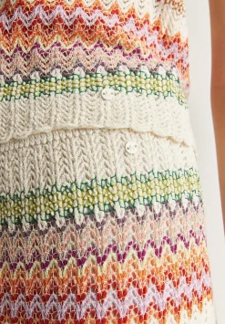 Scalpers Skirts<Striped Crochet Midi Skirt