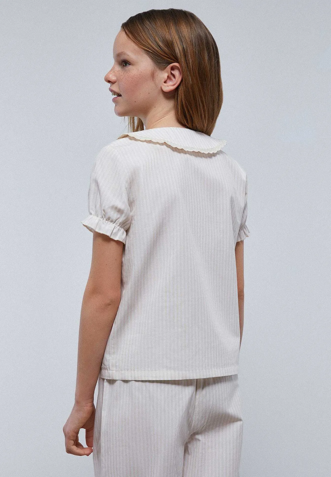 Scalpers Pajamas<Striped Pajamas With Embroidered Strip Neck