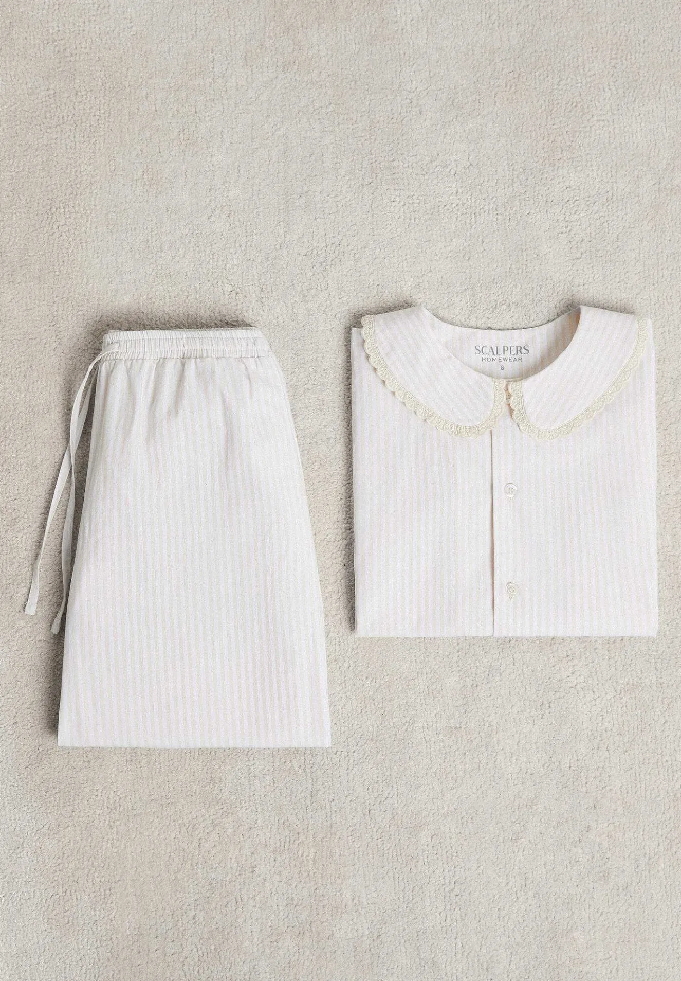 Scalpers Pajamas<Striped Pajamas With Embroidered Strip Neck