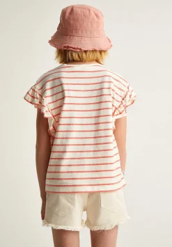 Scalpers Tshirts<Striped Ruffle Sleeve T-Shirt
