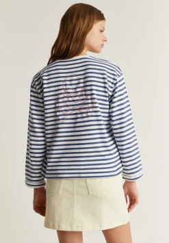 Scalpers Sweatshirts<Striped Skull Outline Sweatshirt