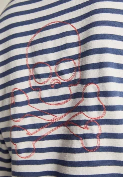 Scalpers Sweatshirts<Striped Skull Outline Sweatshirt