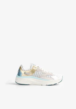 Scalpers Sneakers<Striped Sneakers With Metallic Detail