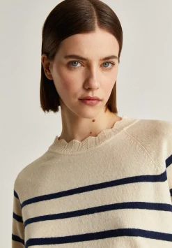Scalpers Sweaters And Cardigans<Striped Sweater With Knit Detail
