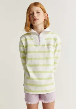 Scalpers Sweatshirts<Striped Sweatshirt With Zipper Detail