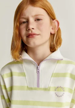 Scalpers Sweatshirts<Striped Sweatshirt With Zipper Detail