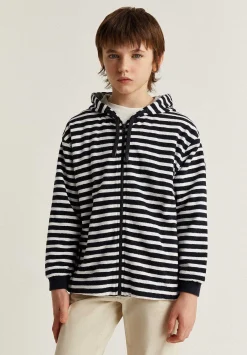 Scalpers Sweatshirts<Striped Zipper Hooded Sweatshirt