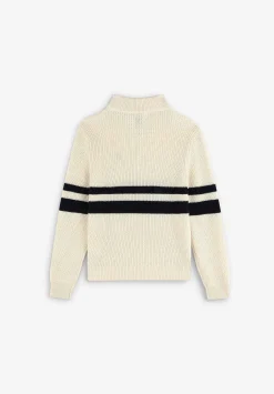 Scalpers Sweaters And Cardigans<Striped Zipper Neck Sweater