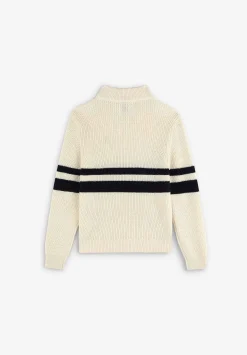 Scalpers Sweaters And Cardigans<Striped Zipper Neck Sweater