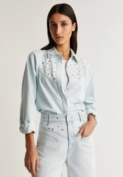 Scalpers Shirts<Studded Denim Shirt