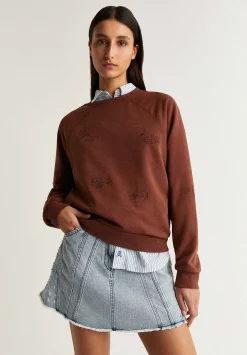 Scalpers Sweatshirts<Sweatshirt With Flower Stitching Detail