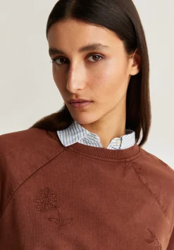 Scalpers Sweatshirts<Sweatshirt With Flower Stitching Detail