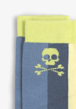 Scalpers Socks<Tricolor Striped Skull Socks