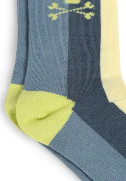 Scalpers Socks<Tricolor Striped Skull Socks