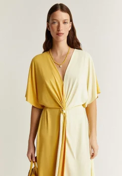 Scalpers Dresses<Two-Tone Cupro Midi Dress