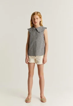 Scalpers Shirts<Vichy Bobo Neck Blouse