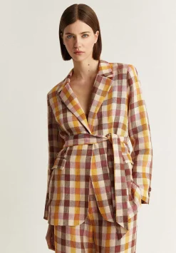 Scalpers Blazers And Vests<Vichy Linen Blazer