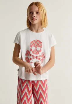 Scalpers Tshirts<Zigzag Print Skull T-Shirt